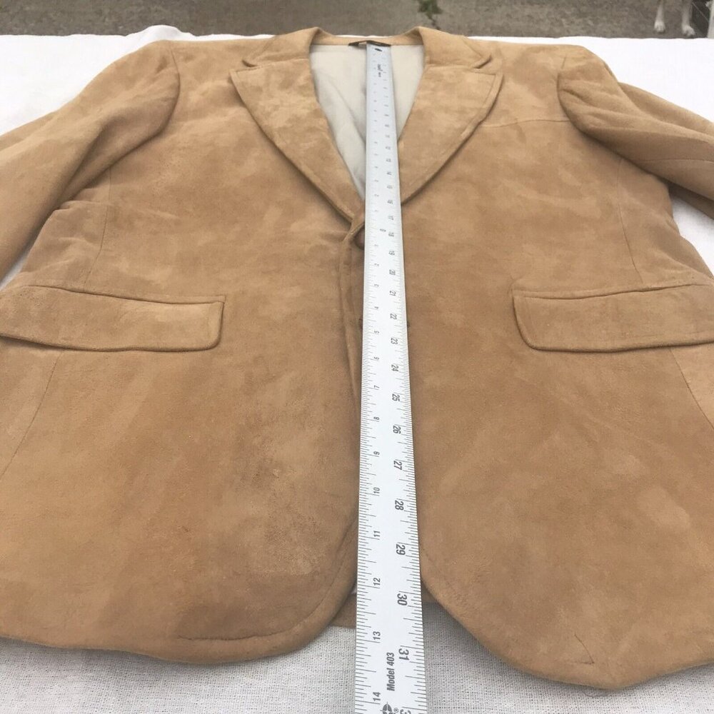 Vtg 70s USA Corbin Mens Tan Lambskin Suede Blazer Coat Jacket Mod Retro M L HTF - Picture 5 of 16